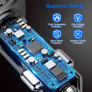 Caricabatterie Auto Retrattile 3-in-1 da 21W, Ricarica Rapida, Mini Caricatore per Telefono con Porta USB, Cavo Type-C e Cavo Micro LT Compatibile con Auto - Product Image 6