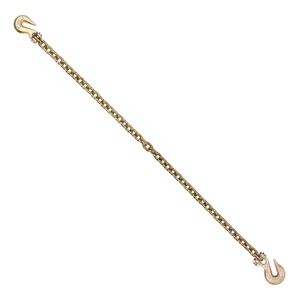 Catena di Fissaggio G80 per Carichi Pesanti 5/16'' x 10.3FT, Confezione da 2 con Ganci a Forcella, Carico di Lavoro Sicuro 4900 Libbre per il Controllo del Carico di Trasporto - Product Image 1