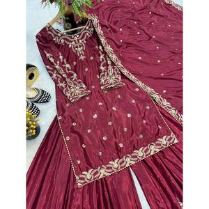 Traditional Muslim Clothing & Accessories Moti Work Embroidery Party Wear <b>Top</b>-Bottom and Dupatta - Product Image 2