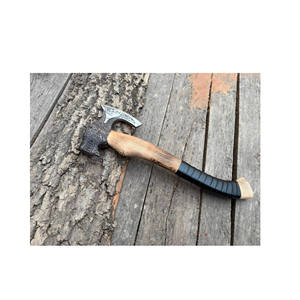 Hache Tomahawk artisanale avec manche en bois, tête en acier forgé, hache de survie, outil de découpe pour l'extérieur - Product Image 1