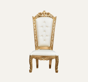 Classic Luxury <b>White</b> Antique Throne <b>Chair</b> Solid Mahogany Wood Durable Living Room Apartment Furniture - Product Image 1