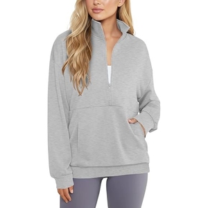 Women's Quarter Zip Pullover Sweatshirt Lightweight Hoodies Casual <b>Workout</b> <b>Jacket</b> - Product Image 1