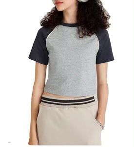 Camiseta Corta de Manga Corta para Mujer, Personalizada con Logotipo, Transpirable, Antipilling, Ajustada, Casual, Tallas Grandes, Venta al por Mayor - Product Image 3