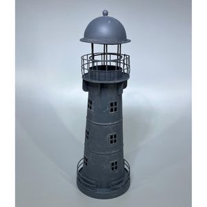 Vintage Style Metal Lighthouse Decorative Nautical Home Decor Tabletop Light House <b>Ornament</b> Indoor Outdoor Use Gift Item - Product Image 1