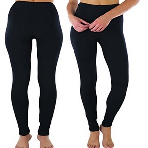 High Waist Full Length Black <b>Leggings</b> Stretch Knitted Spandex <b>Polyester</b> Solid Color Basic Style All Seasons Women's <b>Leggings</b> - Product Image 6