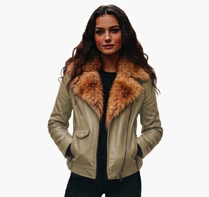 Custom Womens <b>Real</b> Sheepskin Moto Leather Jacket Heavy Duty Motorcycle Rider Outerwear <b>Coat</b> Manufacturer Wholesale Supplier - Product Image 6