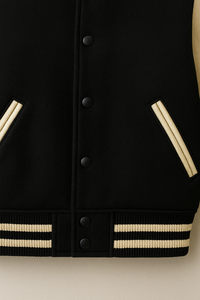 Veste de baseball pour homme, style varsity, mélange de laine, manches en cuir PU, logo personnalisé, service OEM disponible - Product Image 3