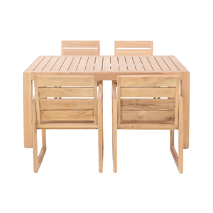 Conjunto de Comedor para Exterior Ibiza de Madera de Teca Sólida para Jardín y Terraza - Product Image 1
