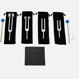 Kit de Diapasons Chirurgicaux Neuf de 4 Pièces 128 256 512Hz 1024Hz Manuel pour Guérison ADN Thérapie Sonore des Chakras Pochettes en Velours Offertes - Product Image 1