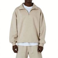 Ensemble de survêtement sportif pour homme en 2 pièces, sweat-shirt à fermeture éclair courte en coton/élasthanne à séchage rapide et short, style décontracté d'été