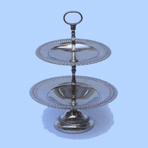 Unique Style Customized Shape Hammered Design Aluminium Decorative <b>Cake</b> Stand For Christmas & Event Party Celebration 3 <b>Tier</b> - Product Image 3