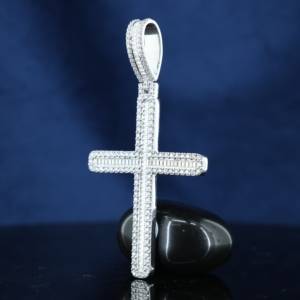 Original Men Iced Out Moissanite Cross Pendant VVS1 GRA Certified 925 Sterling Silver Trendy Gold Plated - Product Image 2