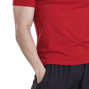 T-shirt à manches courtes pour homme, orange uni, polyester/coton, coupe classique, col rond, jersey tricoté, écologique, séchage rapide, personnalisable - Product Image 6