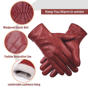 Fashion Genuine Leather <b>Touch</b> <b>Screen</b> <b>Gloves</b> Fast Delivery Wholesale Men's Leather Winter fashion <b>Gloves</b> - Product Image 3