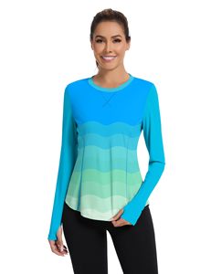 Haut de pêche à manches longues pour femme UPF 50 respirant et léger, fabriqué à Sialkot, 100 % polyester, motif uni - Product Image 1