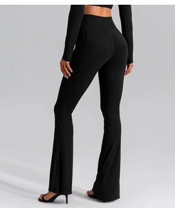 Pantalones de Spandex para Mujer, Ropa de Casa, Leggings con Logotipo Personalizado OEM, Pantalones de Yoga de Pierna Ancha, Ropa Deportiva al por Mayor - Product Image 5