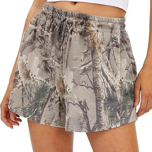 Shorts en jean croisés taille mi-haute pour homme, coupe droite extensible avec ourlets bruts, motif tendance, 100% polyester, coupe-vent, fermeture à cordon de serrage - Product Image 6