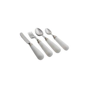 Ensemble de couverts en acier inoxydable lourd avec manche en marbre blanc, service de dîner et de gâteau royal avec manche en marbre, ensemble à fromage - Product Image 1