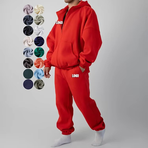 Conjunto de Sudadera con Capucha y Pantalones Deportivos Unisex para Hombre y Mujer, 500 GSM, Talla Grande, Personalizable, con Cierre Completo - Product Image 1