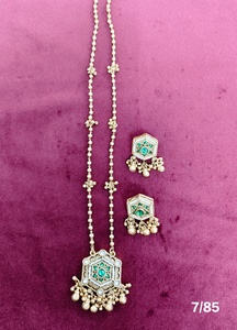 Conjunto de Collar con Colgante Hexagonal de Lujo, Chapado en Oro, Joyería Tradicional para Novia, con Aretes a Juego para Mujer - Product Image 3