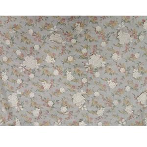 Tissu en coton peigné tissé de qualité supérieure, blanc, avec appliques de dentelle 3D, imprimé floral pour robes de filles, léger, meilleur prix - Product Image 1