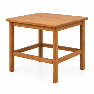 Modern Scandinavian Solid Teak Wood Round <b>End</b> <b>Table</b> with Open <b>Storage</b> Frame Dining Room Furniture for Apartment - Product Image 1