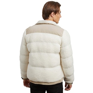 Custom High Quality Men's Sherpa <b>Lined</b> Puffer <b>Jacket</b> Zip Up Hooded Winter Outerwear Custom Logo Casual Outdoor Coat - Product Image 5