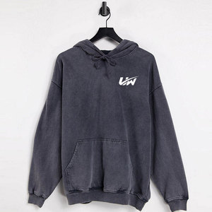Sweat-shirts à capuche pour hommes 100% coton, unis, basiques d'hiver, effet délavé à l'acide, grandes tailles, respirants et confortables - Product Image 1
