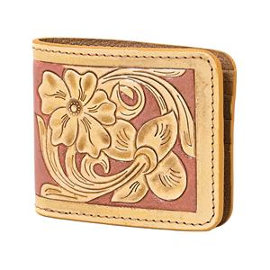 กระเป๋าสตางค์หนังวัวแท้สไตล์วินเทจสำหรับผู้ชาย ลายดอกไม้ ป้องกัน RFID แบบฮิปสเตอร์ - Product Image 2