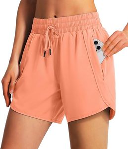 Shorts de course personnalisés pour femmes, séchage rapide, taille haute, légers, pour l'entraînement sportif et la gym, avec poches zippées - Product Image 2