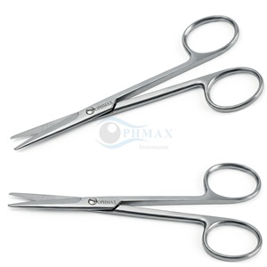 Ciseaux d'encéphalotomie de 125 mm de long, lames droites de 35 mm de long, pointes émoussées, réutilisables, en acier inoxydable de haute qualité - Product Image 3