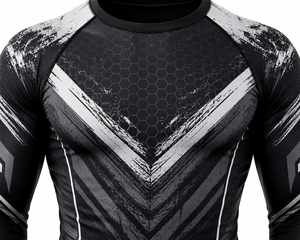 Camiseta Deportiva de Compresión para Hombre, Diseño Atractivo y Energético, Manga Larga, Cuello Redondo, Poliéster/Nailon, Secado Rápido, Antibacteriana - Product Image 3