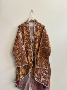 Handmade Vintage Reversible Quilted <b>Kantha</b> Umbrella Cut Coat Boho <b>Jacket</b> - Product Image 5