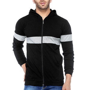 Sudadera con Capucha Negra para Hombre, Diseño con Bloques de Color, Corte Regular, Estilo Casual para Otoño - Product Image 1