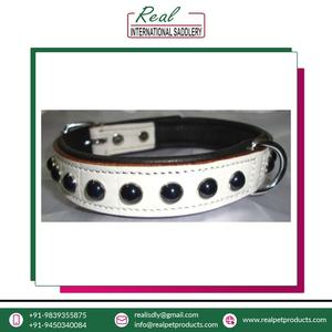 Collier de chien en cuir 100% de qualité supérieure fait à la main avec des rivets confortables colliers pour animaux de compagnie de dernière vente en vrac - Product Image 2