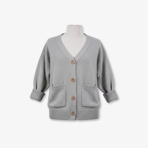 Cárdigan de Punto Trenzado para Mujer, Estilo Vietnamita, Simple, ODM, con 4 Botones, Bolsillos, Cuello en V, Color Sólido, 100% Acrílico, Antiarrugas - Product Image 4