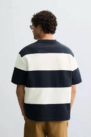Camiseta Premium de Algodón 100% Teñido con Hilo, Rayas, para Hombre, Jersey Pesado 240g 260g, Ajuste Oversize Holgado, Alta Calidad - Product Image 2