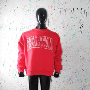 Sweat-shirt à col montant SPARTANS RED, 100% rouge, broderie appliquée, col large, fils fins - Product Image 4