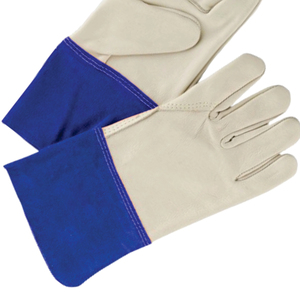Top Cotton Welding <b>Gloves</b> Long Gauntlet Style Safety Cuff 16 oz Thickness 16 Inch Length Breathable Latex-free Forearm - Product Image 4