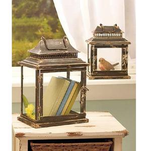 Ensemble de lanternes en fer pour la décoration du jardin, 3 lanternes à bougies pour patio extérieur, modernes, durables, écologiques, pour la Saint-Valentin - Product Image 3