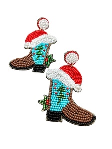 Muñeco de nieve trabajo hecho a mano con cuentas bordado pendientes elegante premium y exclusivo hermosa Moda Para Niña - Product Image 2