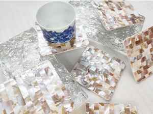 Posavasos Clásico con Incrustaciones de Madreperla y Concha, Resistente al Calor y Ecológico, para Uso en el Hogar, Hoteles y Restaurantes - Product Image 3