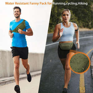 Riñonera Grande Impermeable de Poliéster para Hombre y Mujer, Bolso Cruzado de Pecho con 3 Bolsillos con Cremallera, Riñonera Deportiva de Viaje - Product Image 6
