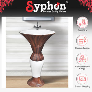 Proveedor Mayorista de Artículos Sanitarios de Cerámica de Primera Calidad, Lavabo con Pedestal de Estilo Único, con Opción de Logotipo Personalizado - Product Image 2