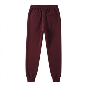 Ensemble de survêtement homme personnalisé avec logo, couleur bordeaux, à capuche, manches longues, couleur unie, décontracté, avec poches latérales, pour l'automne - Product Image 6