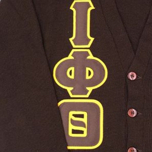 เสื้อคาร์ดิแกน Iota Phi Theta สำหรับผู้หญิง คอวี แขนยาว ปักลายตัวอักษรโลโก้ เสื้อสเวตเตอร์ถักลำลอง - Product Image 4