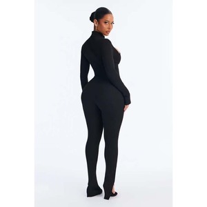 Mono de yoga de una pieza para mujer con cremallera frontal, sin mangas, espalda abierta, espalda cruzada, transpirable, para gimnasio - Product Image 2