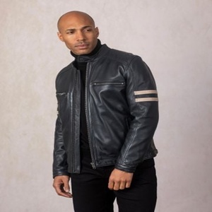 Veste en cuir de vache véritable pour homme, nouvelle collection 2026, col montant en toile, écologique, séchage rapide - Product Image 6