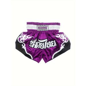 Pantalones Cortos de Muay Thai de Alta Calidad con Logotipo Personalizado, Pantalones Cortos de Boxeo Bordados, Ropa Deportiva de MMA, Pantalones Cortos de Entrenamiento de Kickboxing de Poliéster y Nailon - Product Image 5