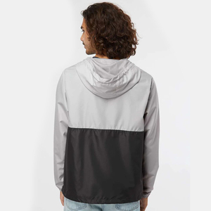 Chaqueta cortavientos de nailon impermeable y de secado rápido con capucha y cuello alto de media cremallera para hombre, ideal para invierno, venta al por mayor. - Product Image 4
